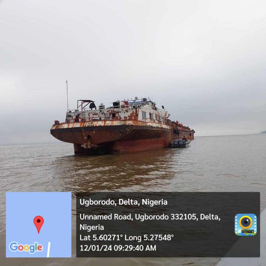 Again Tantita Makes Another Major Breakthrough By intercepting vessel laden with 119b of stolen crude oil in Bayelsa