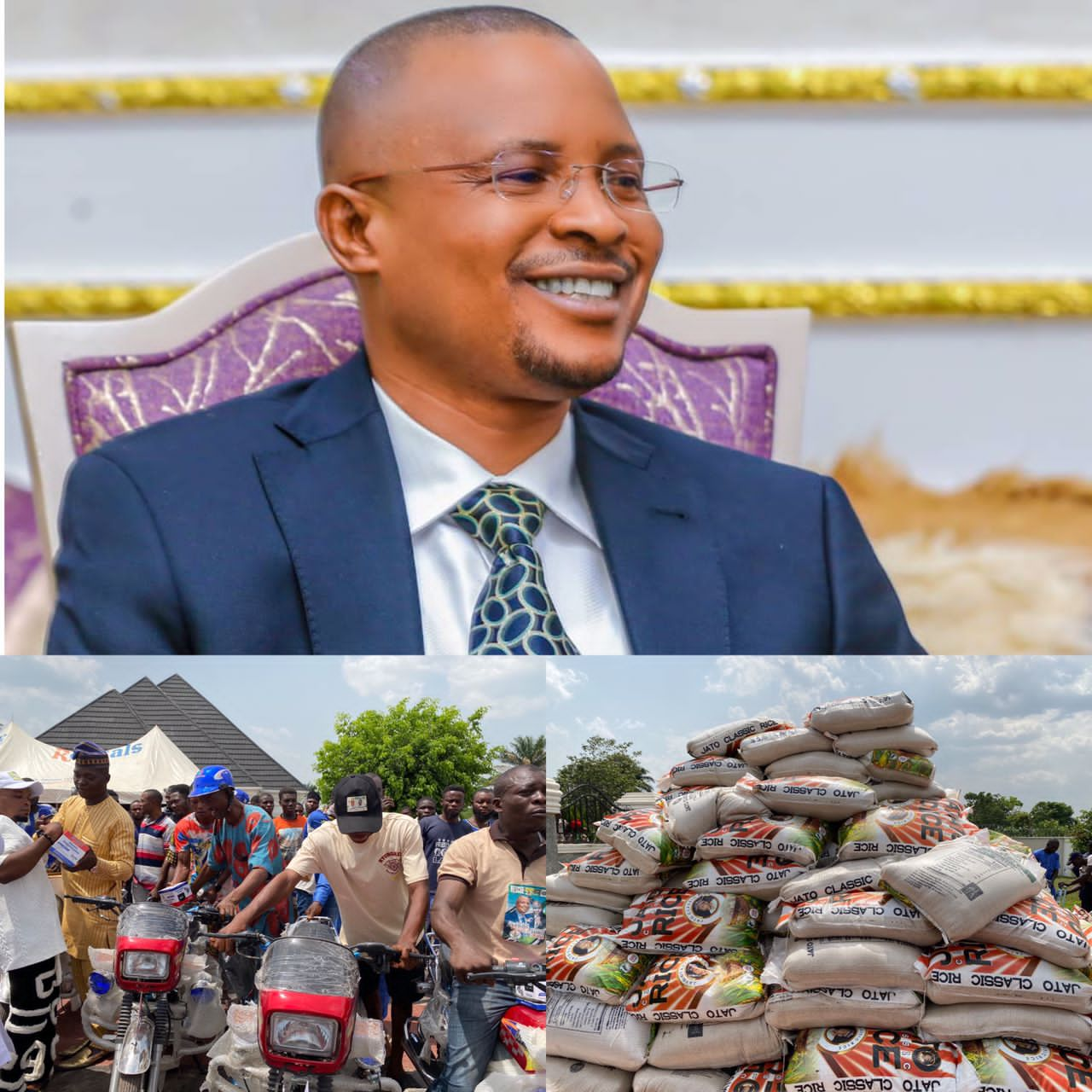 Hon. Leke Abejide Distributes Bags of Rice, Food Items, and Empowerment Schemes for Constituents.