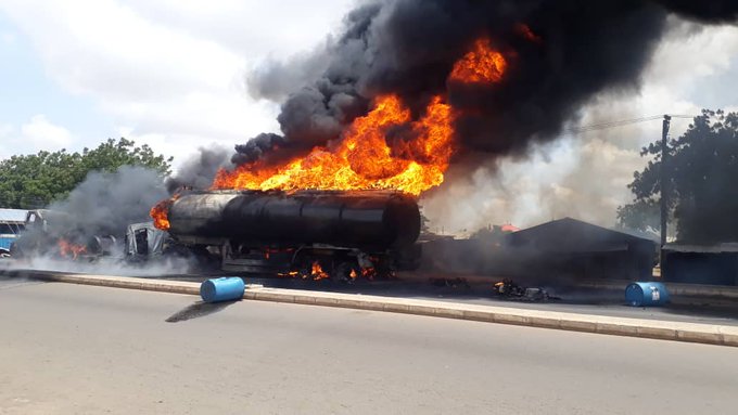 Ogun Tanker Fire Claims Life, Nursing Mother Hospitalized