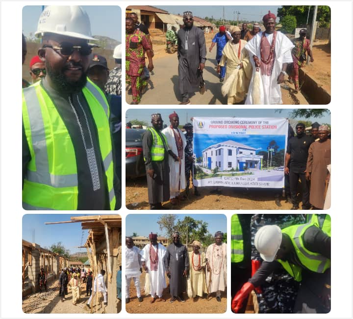 Alhaji Ibrahim Haruna Attends Foundation Laying Ceremony of Police Base in Ekirin-Adde, Inspects Hospital Project