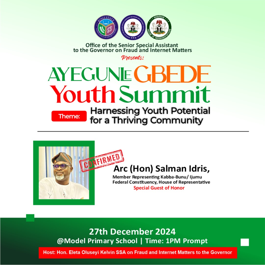 Arc (Hon.) Salman Idris Confirmed as Special Guest of Honor for Ayegunle Gbede Youth Summit 2024