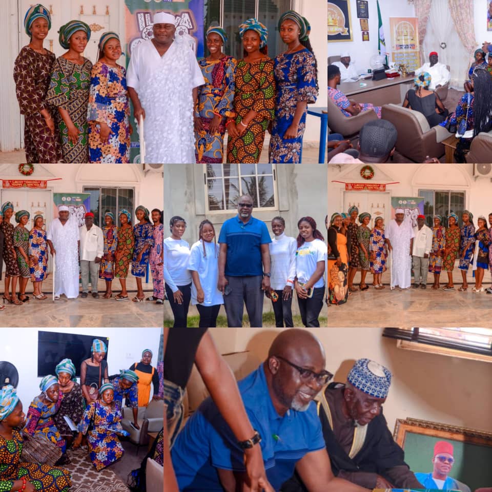 ILE'YA OMO OKUN 2024: THE ELULU OF MOPA HRM OBA DR. MUYIWA IBEUN GAVE A WARM WELCOME AND RECEPTION TO THE CONTESTANTS OF OMIDAN OGE AS WELL AS HON(ARC.) SALMAN IDRIS(FNIA) WHO RECEIVED THE CONTESTANTS AT HIS RESIDENT